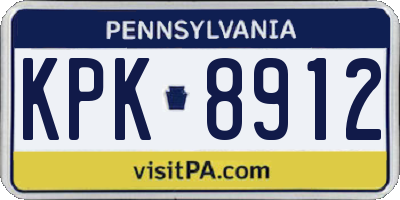 PA license plate KPK8912