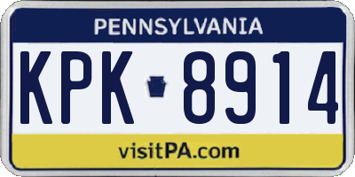PA license plate KPK8914