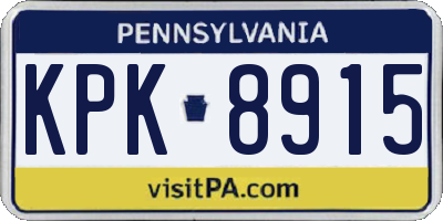 PA license plate KPK8915