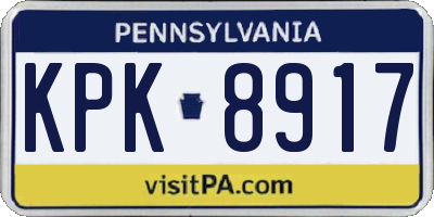 PA license plate KPK8917