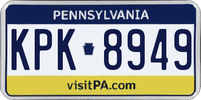 PA license plate KPK8949