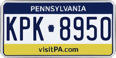 PA license plate KPK8950