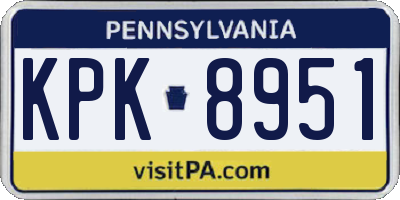 PA license plate KPK8951