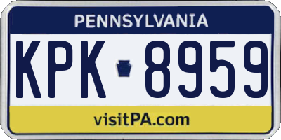 PA license plate KPK8959