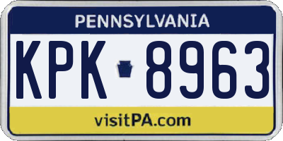 PA license plate KPK8963