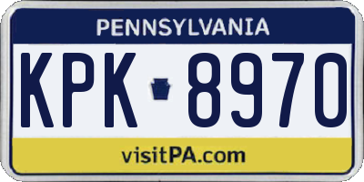 PA license plate KPK8970