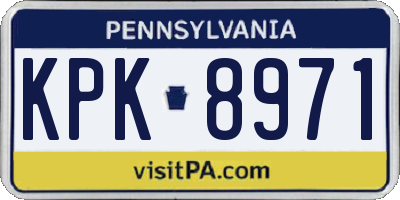 PA license plate KPK8971