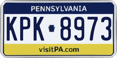 PA license plate KPK8973