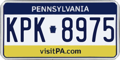 PA license plate KPK8975