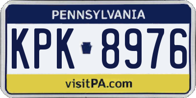 PA license plate KPK8976