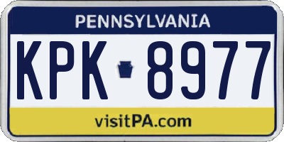 PA license plate KPK8977