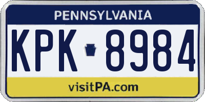 PA license plate KPK8984