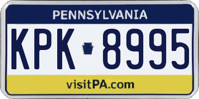 PA license plate KPK8995