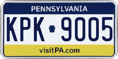 PA license plate KPK9005