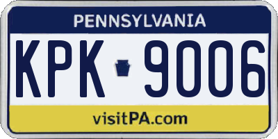 PA license plate KPK9006