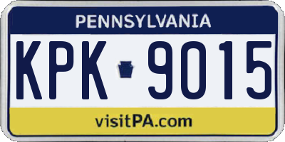 PA license plate KPK9015
