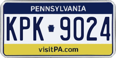 PA license plate KPK9024