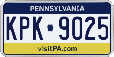 PA license plate KPK9025
