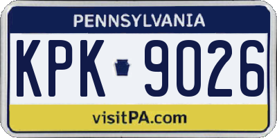 PA license plate KPK9026