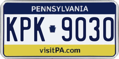 PA license plate KPK9030