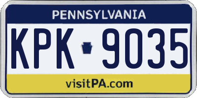 PA license plate KPK9035