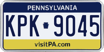 PA license plate KPK9045