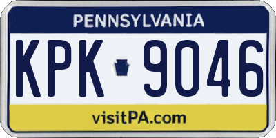 PA license plate KPK9046