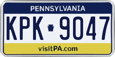 PA license plate KPK9047
