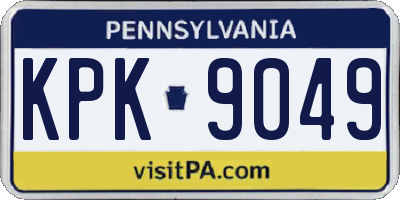 PA license plate KPK9049