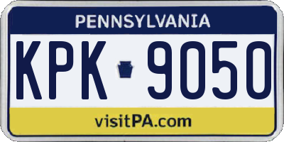 PA license plate KPK9050
