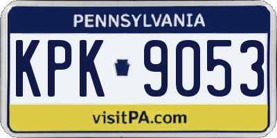 PA license plate KPK9053
