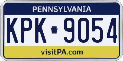 PA license plate KPK9054