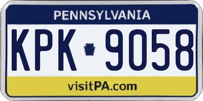 PA license plate KPK9058