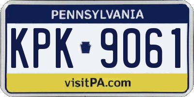 PA license plate KPK9061