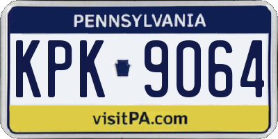 PA license plate KPK9064