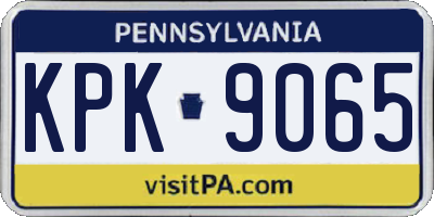 PA license plate KPK9065