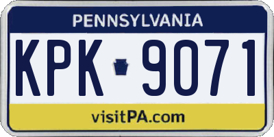 PA license plate KPK9071