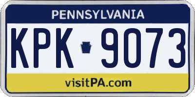 PA license plate KPK9073