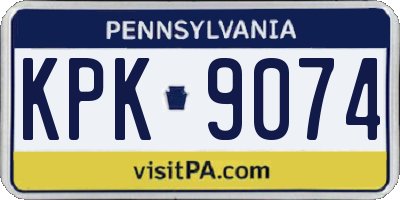 PA license plate KPK9074