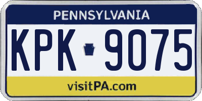 PA license plate KPK9075