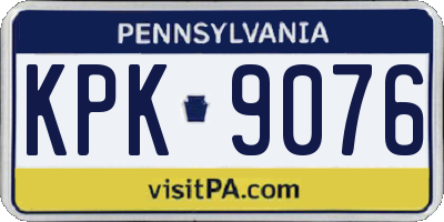 PA license plate KPK9076