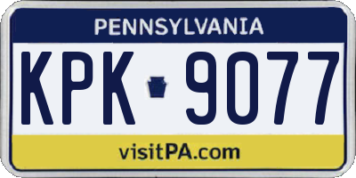 PA license plate KPK9077