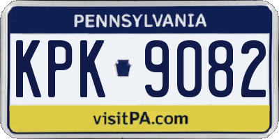 PA license plate KPK9082