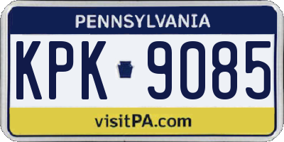 PA license plate KPK9085