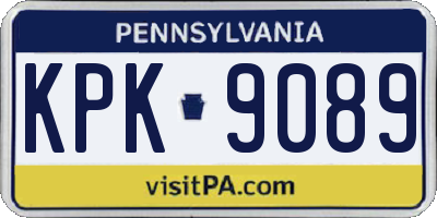 PA license plate KPK9089