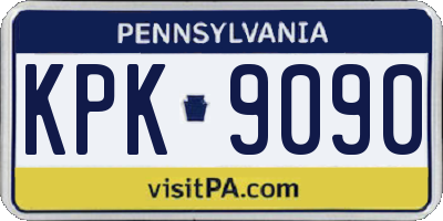 PA license plate KPK9090