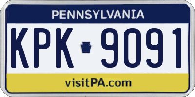 PA license plate KPK9091