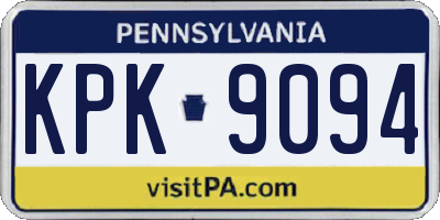 PA license plate KPK9094