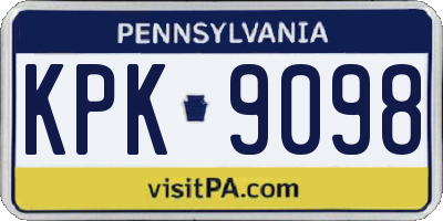 PA license plate KPK9098