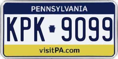 PA license plate KPK9099